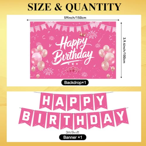 Image of Pink Birthday Decorations for Women