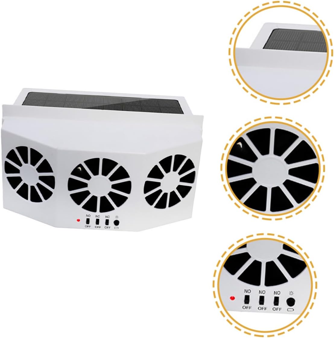 Solar Powered Car Air Conditioning Efficient Car Window Easy Install 3 Motors