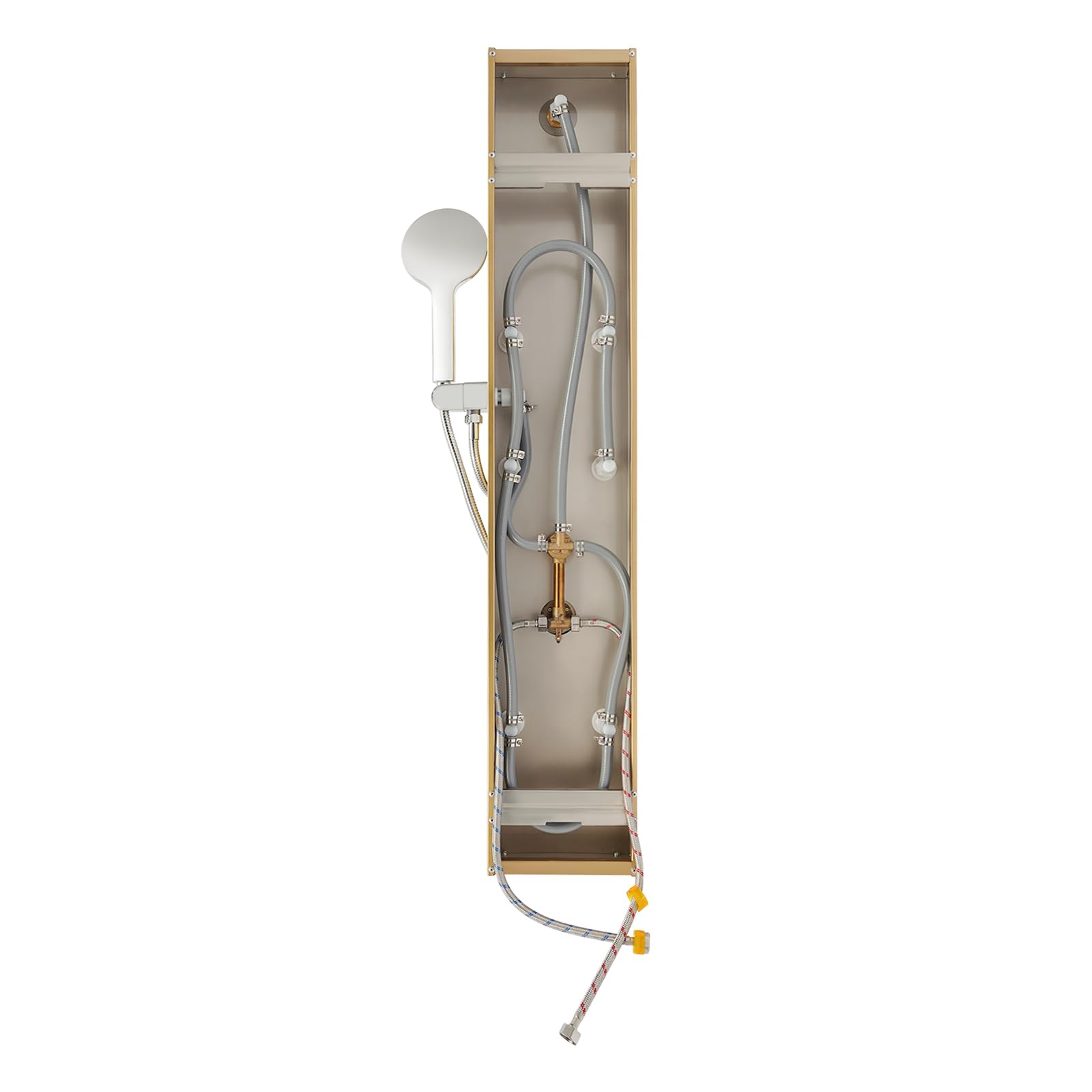 Duschsystem, 110x20x6.7 cm Badezimmer Duschset, Wandmontiertes Duschpaneel Duschset, Kopfbrause und Handbrause für Badezimmer in Privathaushalten, Hotels (Gold)