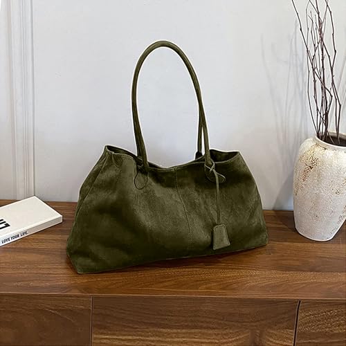 Bolso tote grande de gamuza sintética para mujer miniatura 3