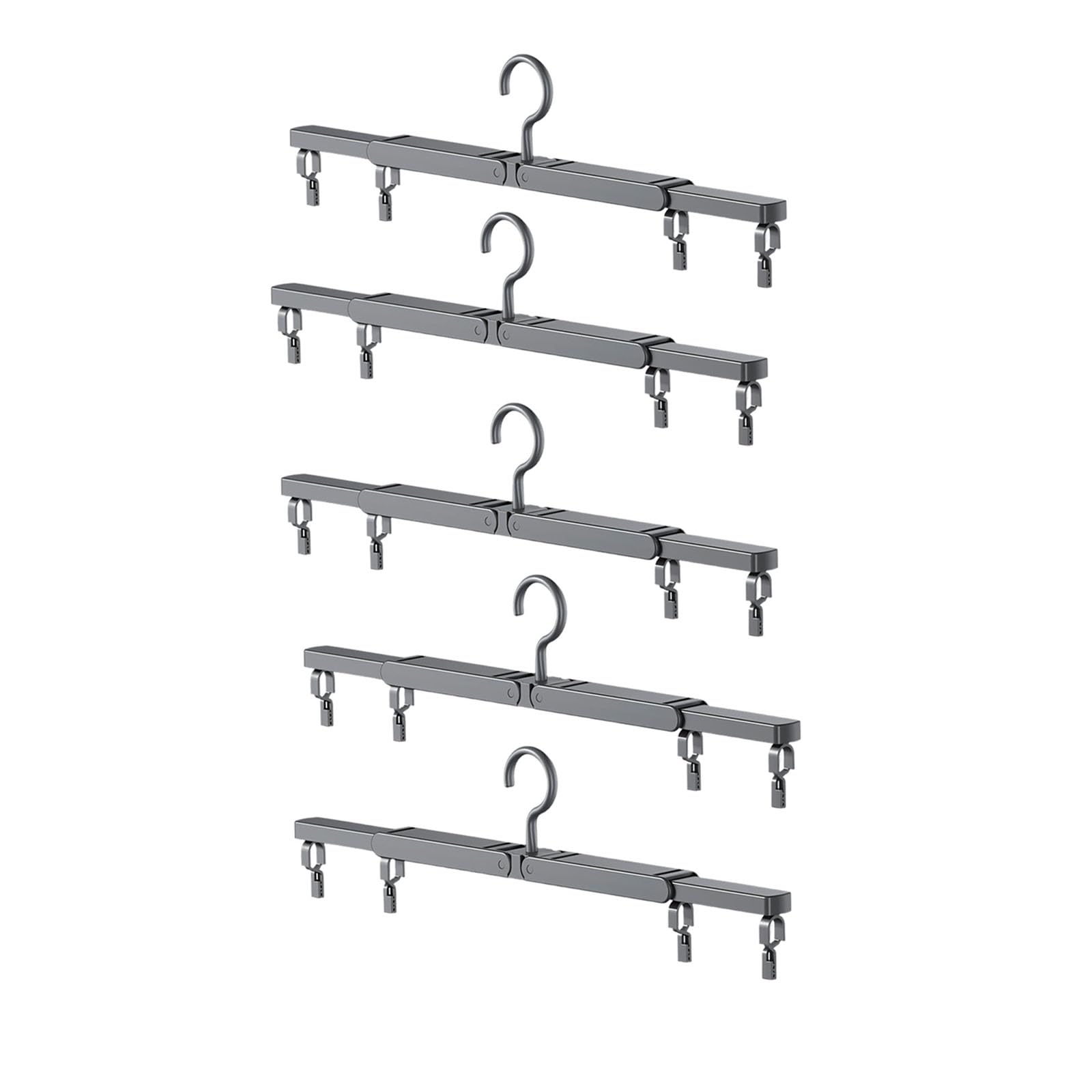 Kaeltsyn Of 5 Foldable Clothes Hangers Space Saving ABS Laundry Drying Rack for Home Travel with 10kg Capacity Adjustable Width Clothes Rack
