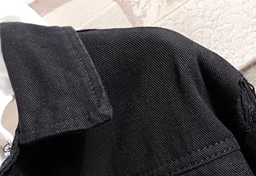 babyhealthy Men Denim Jacket with Hood Casual Button Down Jean Trucker Jacket Hoodies4