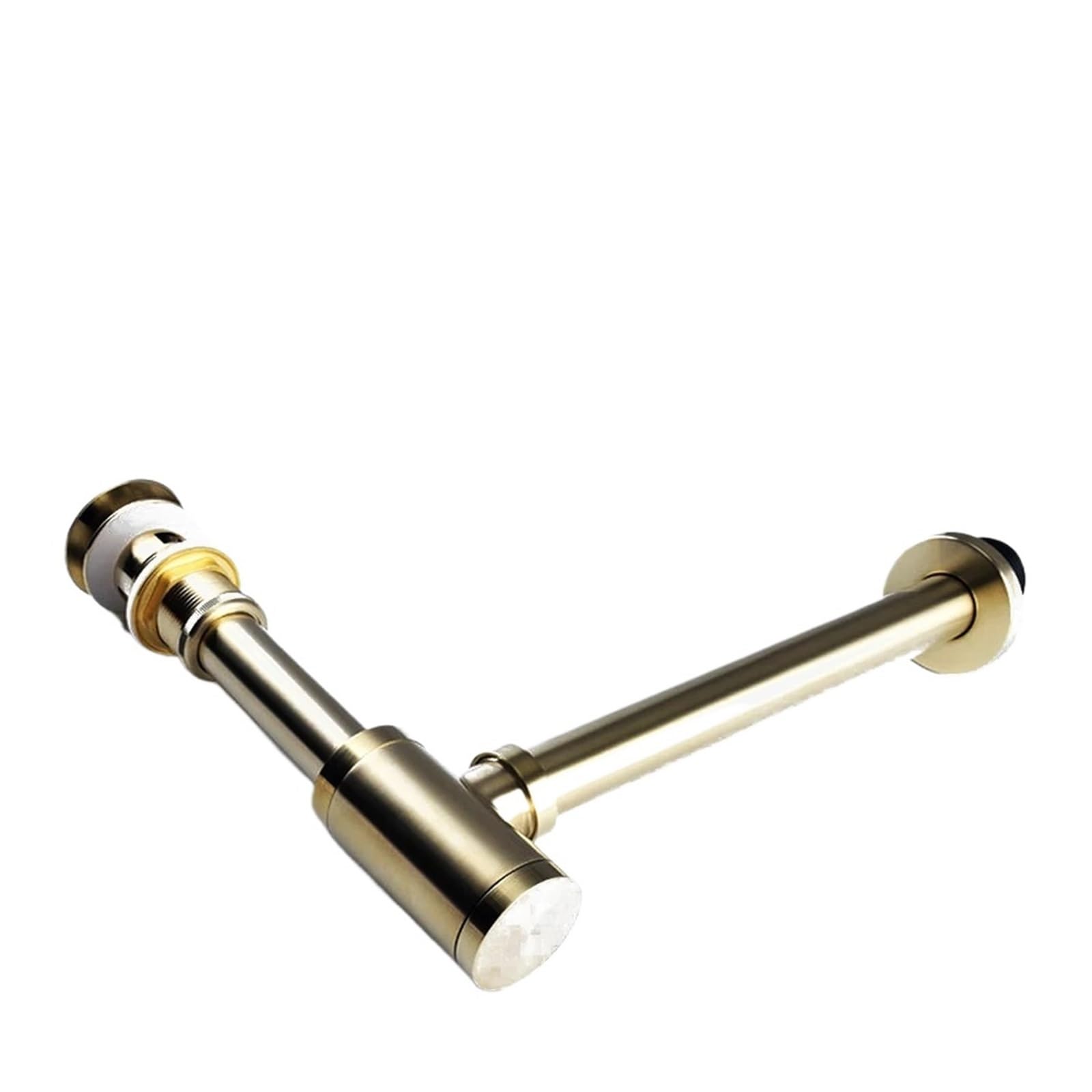 P Type Trap Bathroom Basin Bottle Trap Drain with Sink Pop Up Siphon Fixture P-Trap Hose for Home Renovation for Home(BrushedG No Overflow)