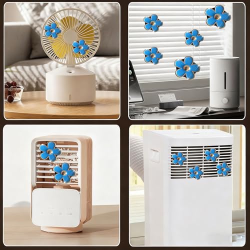 Image of 6pcs Colorful Daisy Flower Auto Air Vent Clips, Car Air Outlet Freshener Clip for Car Interior Decoration Accessories (Blue)