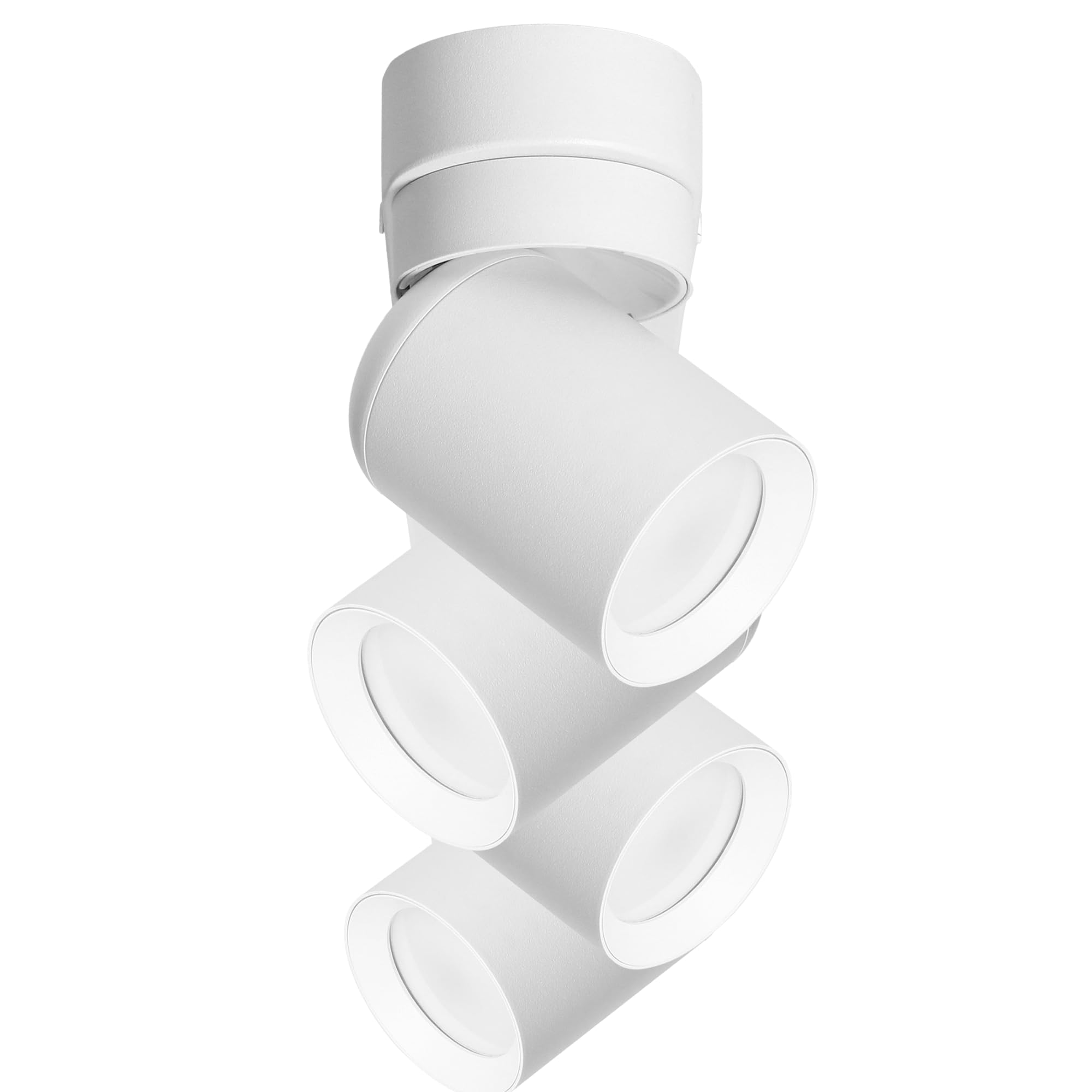 Luminaire Plafonnier avec Source Lumineuse GU10 Remplaçable max. 12 W (Ampoule Non Incluse) Lampe Plafond avec Spot Plafonnier éclairage de Plafond (Blanc, 4 sources lumineuses)