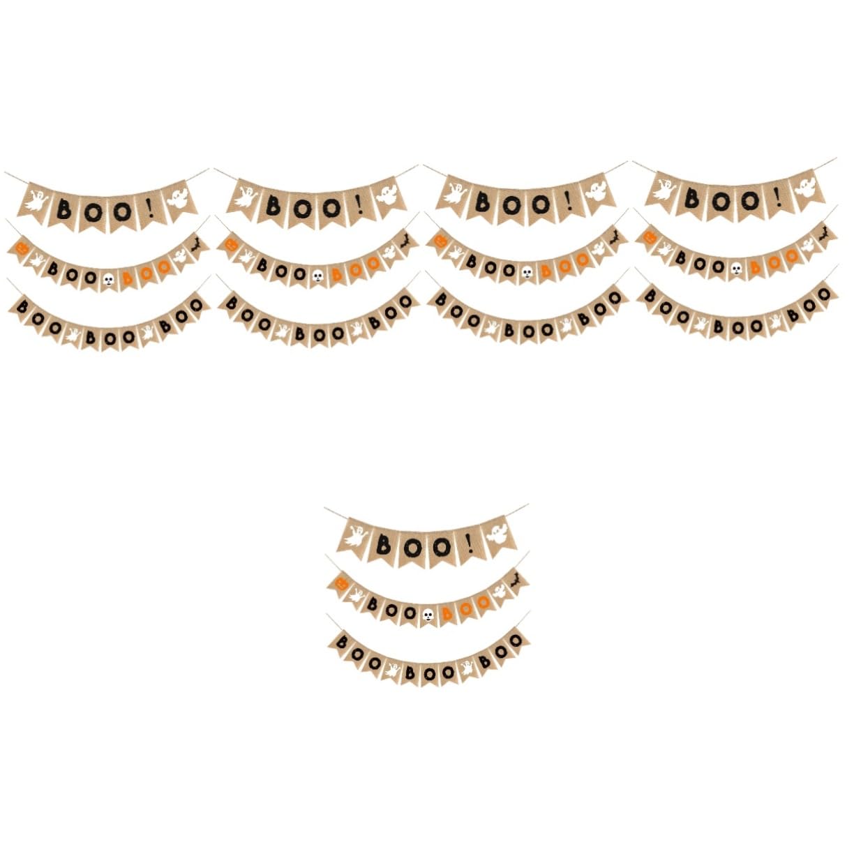 Alasum 15 szt. baner chorągiewki baner girlanda 'Happy Halloween' znak na drzwi Halloween tematyczny baner pikieta ogrodzenie dekoracja impreza dekoracja boos alkohol baner Halloween baner jutowy
