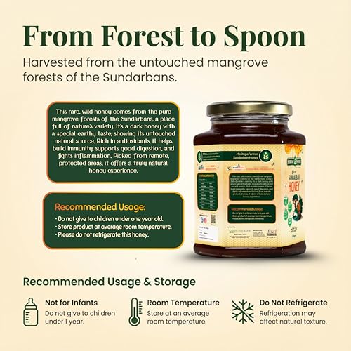 Image of Heritage Farmer 100% Pure Raw Honey 500g | Natural Unprocessed Honey | No Added Sugar | Premium Quality | Ideal for Tea, Toast, Smoothies & Daily Wellness