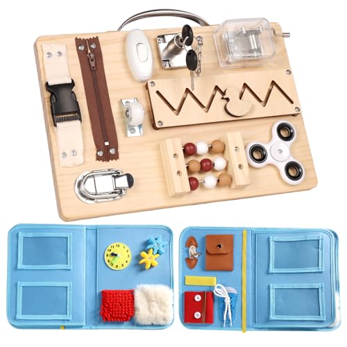 Dementia Activities for Seniors Set,Fidget Busy Board and Fidget Blanket