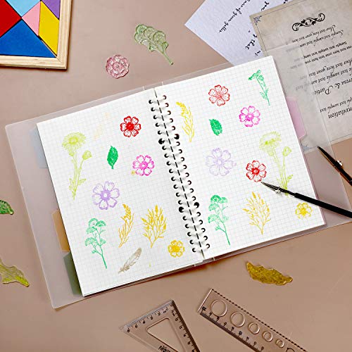 9 Pieces Flower Series Clear Stamp Crafts Flowers Silicone Stamps And Acrylic Stamp Blocks Tools With Grid Lines For Card Making Decor Diy Scrapbooking (Transparent) #TOP4