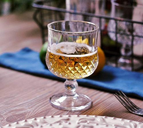 Image of SYANKA Italian Premium Crystal Brandy Glasses Set of 8, 190 ML, Transparent, Ideal for White or Red Wine Glasses