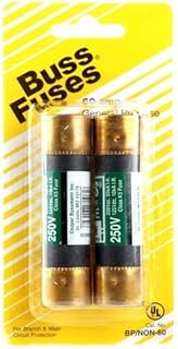 Bussman BP/NON-60 60 Amp 250 Volt Fast Acting Cartridge Fuses 2 Count