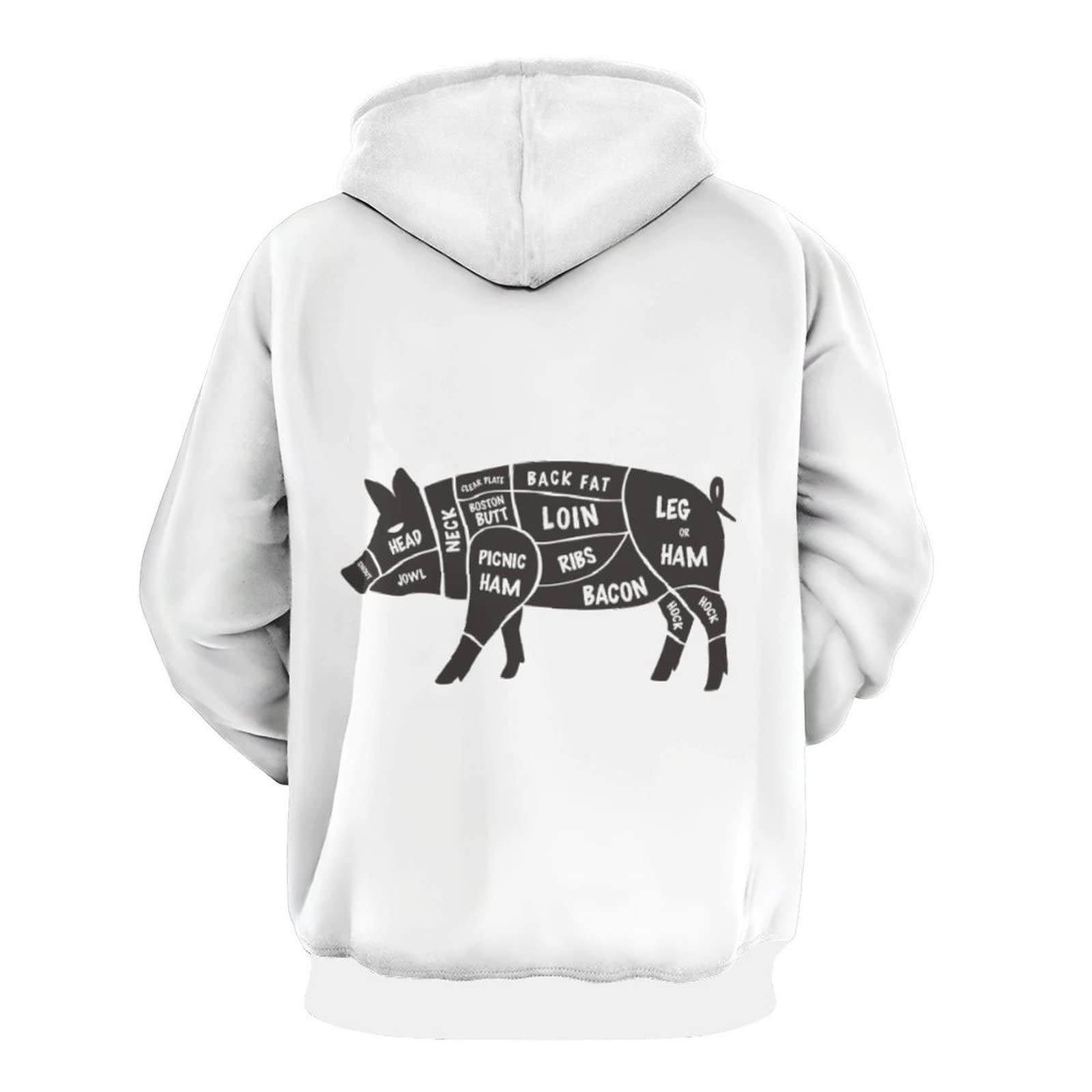 Amazon.co.jp: パーカー メンズ 長袖 焼肉定食 豚肉の部位 とんかつ  