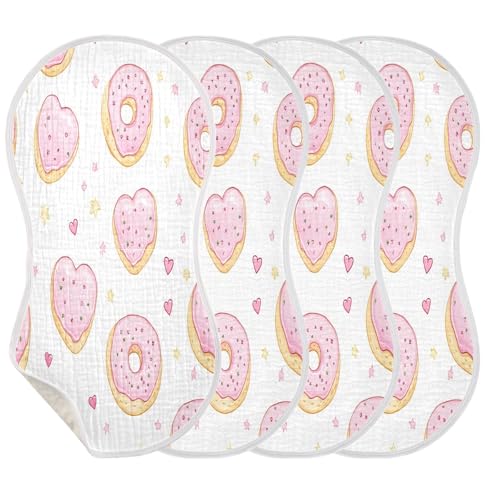 Cartoon Donut Burp Cloths Cotton Baby Washcloths,Large 22x11in Burping Cloth Absorbent and Soft for Newborn Baby Boys and Girls,2 Pack3