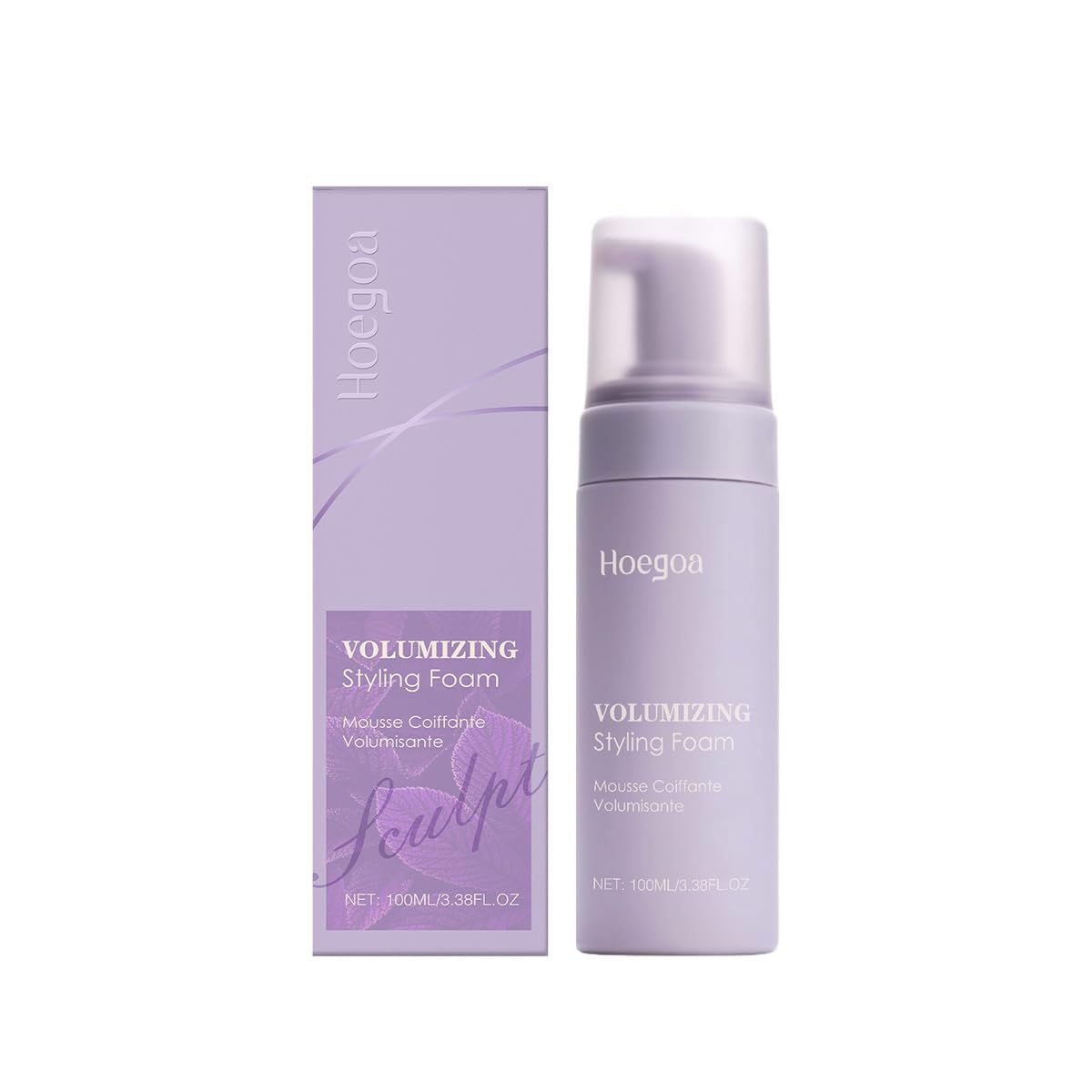 HoegoaVolumizing Styling Foam, Hairdressing Styling for Fine, Flat and Thinning Hair, Moisturizing Care Foam Styling Mousse Creates Natural Air, Fluffy and Durable Stability, 100ml/3.38fl oz