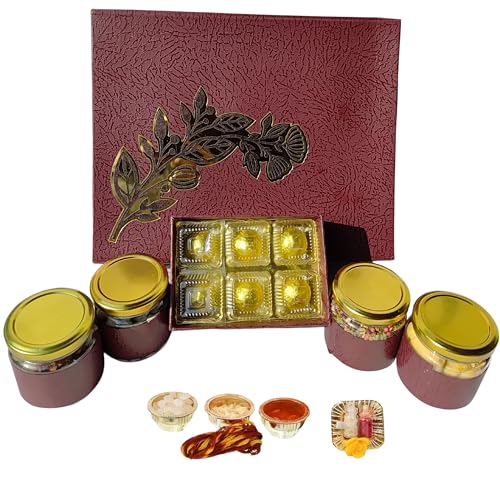 Image of NUTRI MIRACLE Bhaidooj Gifting Hamper for Bhaiya with Tilak Set | Bhaiya dooj Gift for Brother