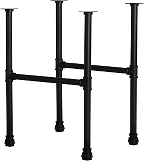 HouseAid 28 Inch Industrial Pipe Legs, Rustic Iron Legs for Custom Tables and Furniture, DIY Heavy Duty Metal Legs for Farmhouse Home Décor, Matte Black