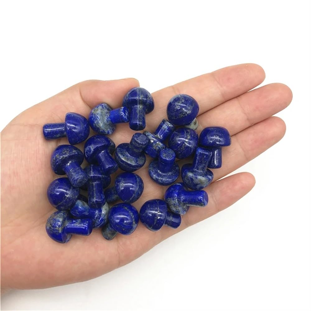 Natural Stone Natural Rhodonite Lapis Lazuli Mushroom Quartz Crystal Hand Polished Decoration Natural Stones and Minerals(Color:Lapis Lazuli,Size:2PCS)