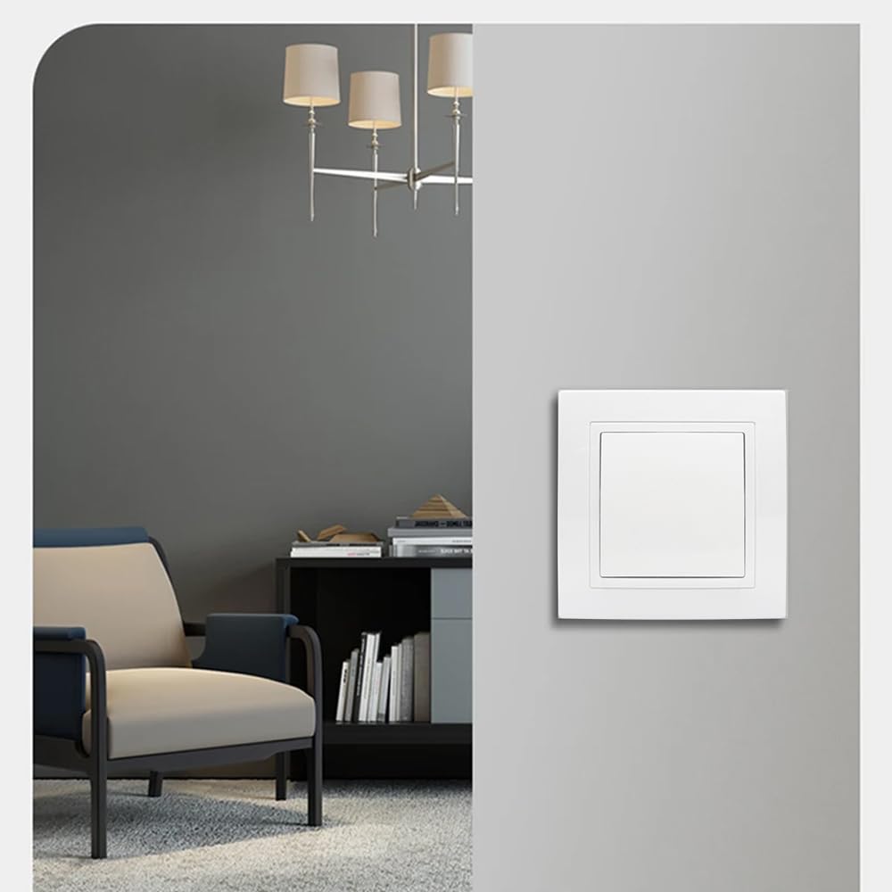 4 Unidades de Interruptores de Encendido/Apagado Empotrados, Todo en uno Interruptor Estándar Europeo Blanco 250V 10A