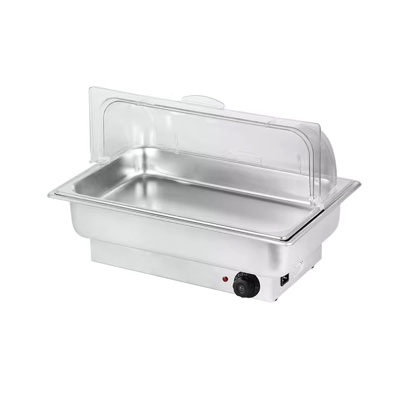 Scaldavivande Elettrico Acciaio Inox con Coperchio Trasparente Manopola per Regolare la Temperatura Contenitore Scalda Cibo per Buffet, Hotel, Banchetti(9L 1/1 Size)