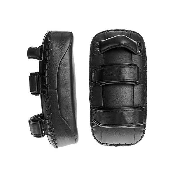 Sanabul Battle Forged Kickboxing Muay Thai Pads 2pcs Boxing Pads | Martial Arts Training Equipment and Muay Thai Taekwondo Kick Pads | (1 Pair) Black
