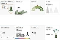 Vista 227 de Glitzhome Prelit Christmas Tree, 6ft Flocked Artificial Christmas Tree Serene Snowscape Fir with 300 Warm White Lights for Home, Office, Party