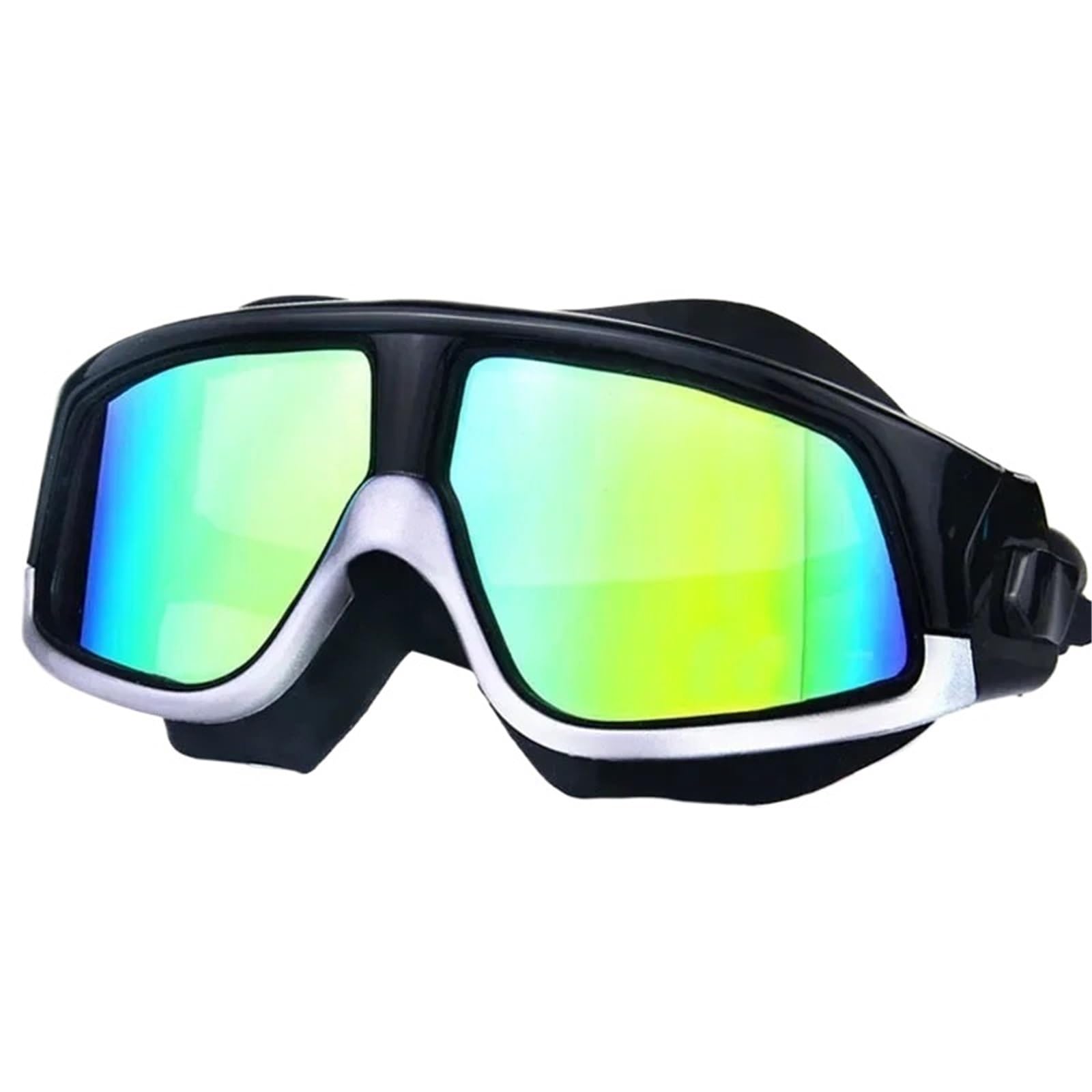 JUANYAO Occhiali Da Nuoto Occhiali da nuoto regolabili Donna e uomo Occhiali antiappannamento impermeabili Set Policarbonato acetato Per Il Nuoto(Black Silver Flat)