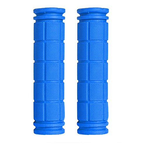 LeSB BMX Grips de VTT de montagne Vélo Guidon Poignée en caoutchouc souple Bar End (Bleu)