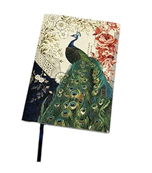 Office Product Whimsical Colorful Peacock Themed Lined Novelty Notebook 8.25" x 6" Book