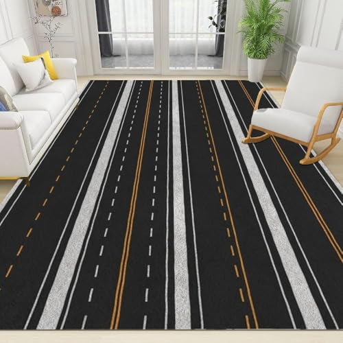 Tapis de zone 3D flanelle haut de gamme à texture abstraite moderne - 5