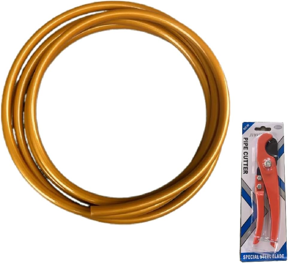 Flexible PVC Tube, Bendable Aluminum-Plastic Tube(Golden 20mm 16Ft)