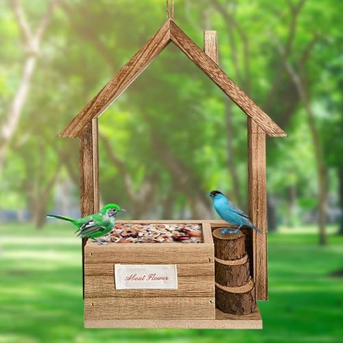 Birdream Mangiatoia per uccelli selvatici da appendere all'aperto, design retrò pagoda divertente installazione mangiatoia per uccelli, attirare uccelli selvatici fringuello cincia cardinale cardinale