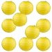 WYZworks Round Paper Lanterns 10 Pack (Yellow, 8") - with 8", 10", 12", 14", 16" option