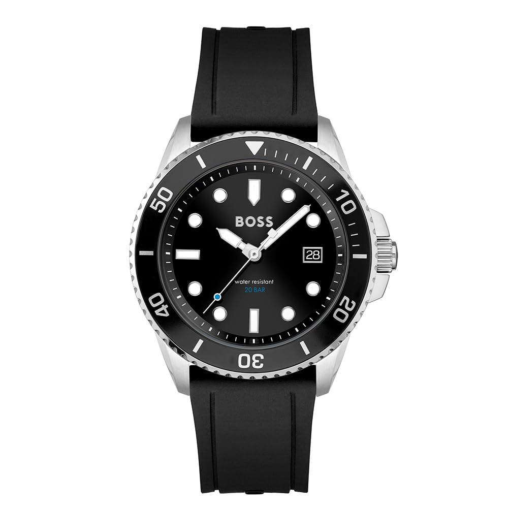 Hugo Boss Silicone Ace Analog Black Dial Men Watch-1513913, Black Band (B09R9B8H4R) Amazon Price History, Amazon Price Tracker