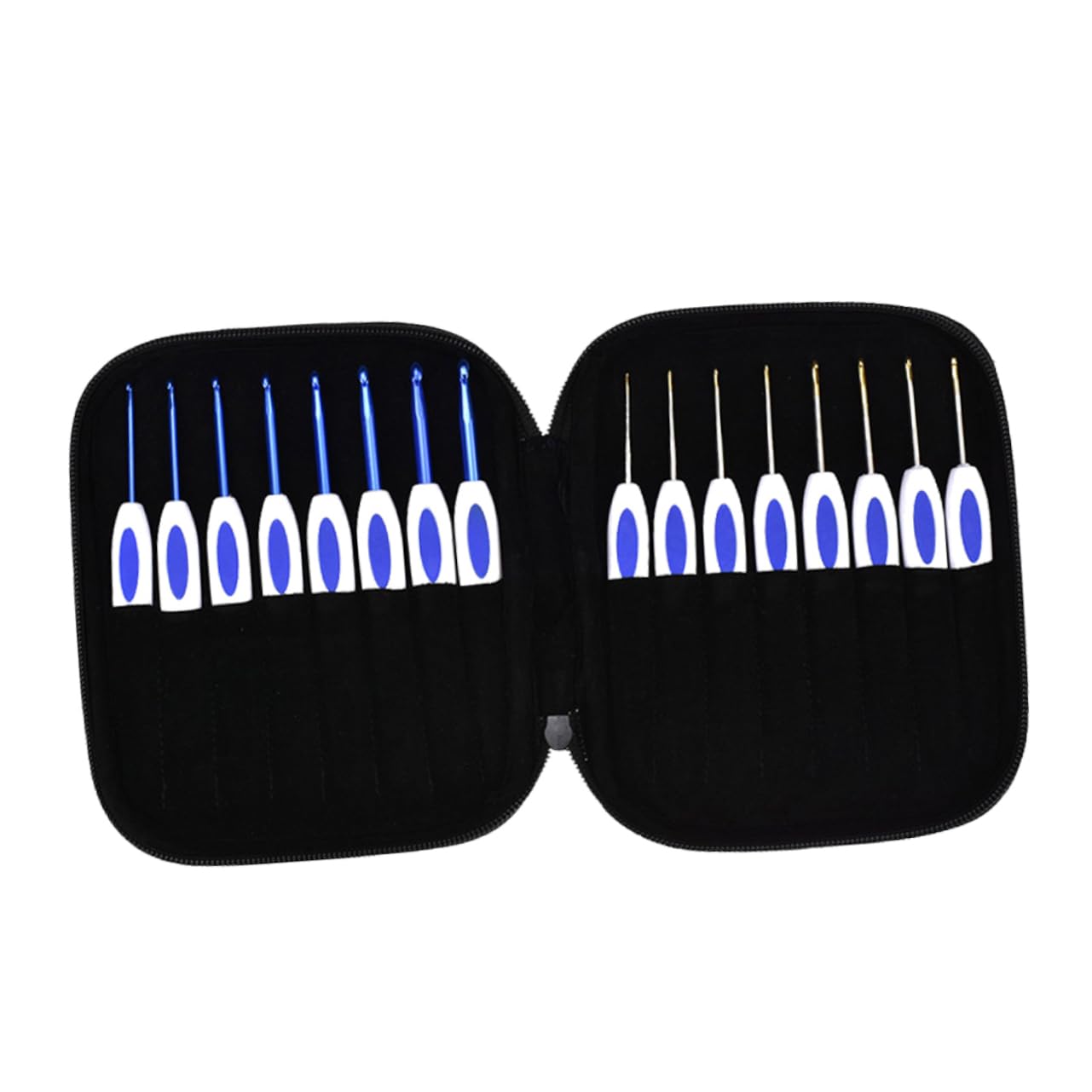STOBOK Accessori per Uncinetto Set da 16 Pezzi in Metallo, Stile Porcellana Blu e Bianca, Facile da Portare, per Tessitura e Lavori Creativi