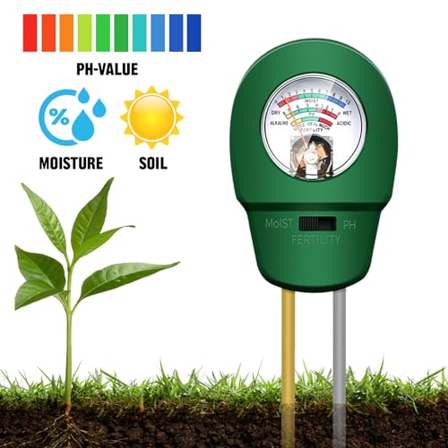 DIANLIANG 3-in-1 Ph Wert Rasen Messen Ph Bodentest Ph Messgerät Erde für Pflanzenerde Garten Bauernhof
