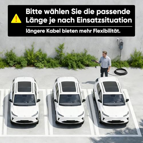 GONEO Typ 2 Ladekabel Schuko 3,68kW 16A 5m | Tragbares EV Ladegerät & Notladekabel 230V für Elektroauto & Plug-in Hybrid | Mit FI-Schutz AC/DC,Temperaturkontrolle & Timer,ideal für Zuhause & unterwegs