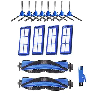 Accessories Replacement Parts for Eufy RoboVac 11S Max, 15C Max, 30C Max, 25C Max, G10, G20, G30, G30 Edge, G30 Hybrid, G30 Verge Robotic Vacuum Kit - Including 2 Main Brush, 4 Filters, 8 Side Brushes