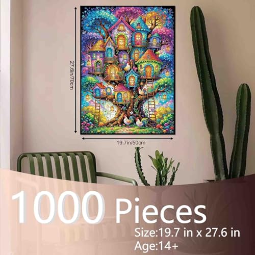Rompecabezas de 1000 piezas TUMOVO Tree of Life, puzzle rectangular de cartón para adultos, tamaño 19.7x27.6 pulgadas, tema Religión, nivel de habilidad para todos miniatura 2