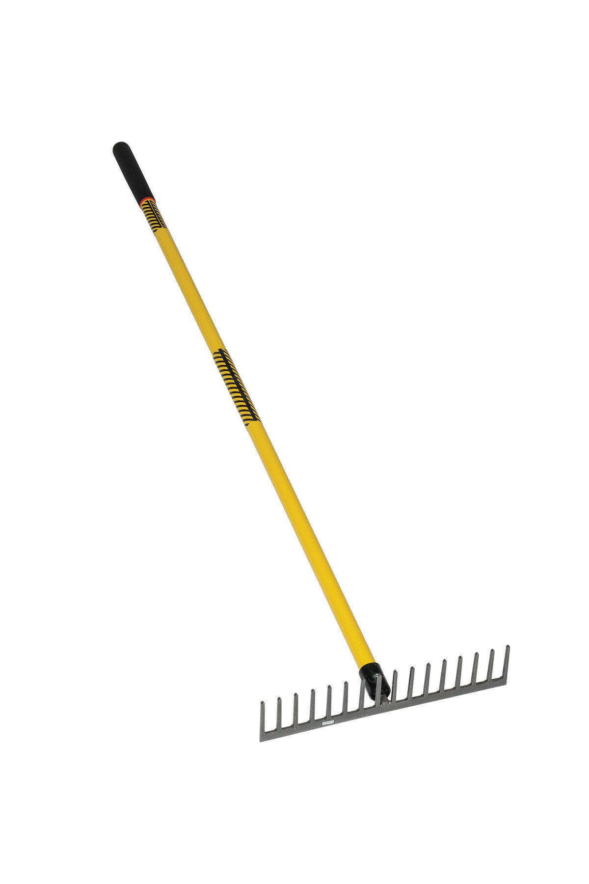 Structron 42390 STR-LH16 Level Head Rake, 16 Tine 16" Head, 64" Yellow Fiberglass Handle