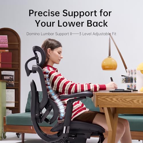Image of SIHOO Doro C300 Pro V2 Ergonomic Office Chair with Footrest & Full-Body Adaptive Support, 8D Armrests & Breathable Mesh, Comfy High Back Desk Chair for Long Hours, 135 Recline,2 Packs, Jet Black