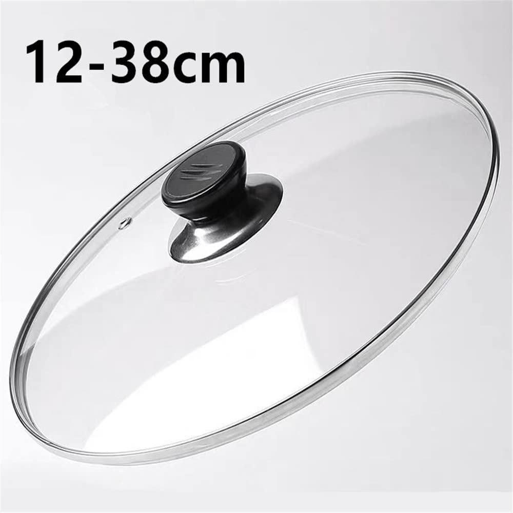 Coperchi Pentole, Coperchio Padella Pantaloni fritte coperchio 38 cm con in vetro maniglia pentola friggere wok pandola in acciaio inox padella(24cm)