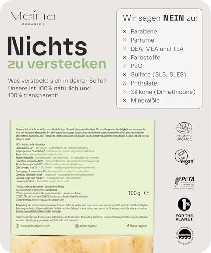Naturseife Meina Naturkosmetik mit Zitronengras und Kurkuma