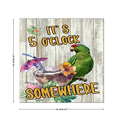 Cadeau déco idéal : plaque bois flamant rose 40 cm - 3