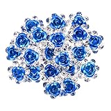 Onwon 40 Pieces Rose Flower Rhinestone Hair Clips Crystal Hair Pins for Bridal Wedding Party Daily Life Women and Girls Hair Jewelry Acessories, with Storage Bag (Blue)