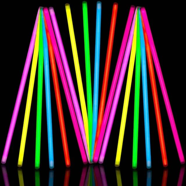 Image of SAJANI Glow Stick Tubes, Glow Sticks Party Favors for Kids & Adults, Glowsticks with Connectors, Glowsticks Party Packs 7 Colors & Connectors for Glow Necklace, Flower Balls (5Pcs Glow StickTube)