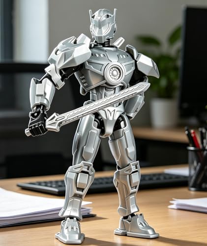 Image of INOCEAN Action Figure Robot Toy, Dummy 13 Action Figure with Articulated Joints, Silver Wanderer Mech for Desktop Decor, Painting Models, Photography Accessories, Collectible Gift