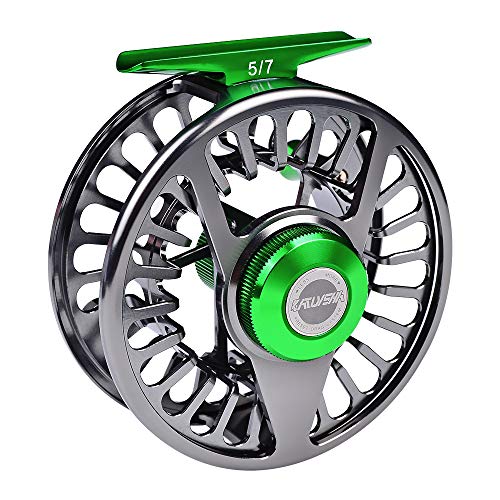 BAIKALBASS Fly Fishing Reel Fly Reels - Large Arbor CNC-Machined Aluminum Alloy Body Light Weight 5 7, 7 9, 9 10 wt for Bass Fishing Gunmetal 7 9WT