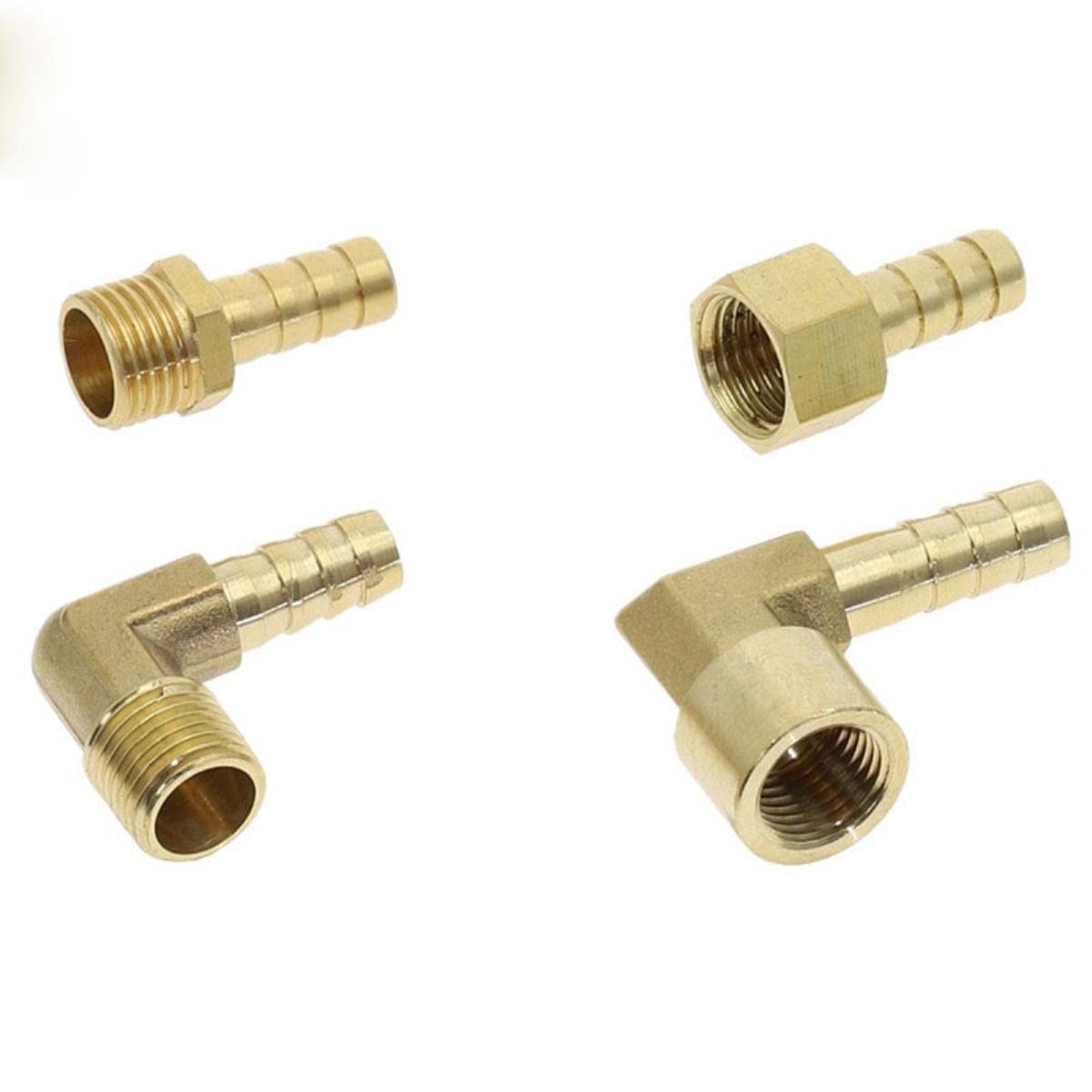 Conector de manguera, conector de manguera de jardín, accesorio de manguera de latón de 4 mm a 19 mm, conector de púas de 1/8", 1/4", 1/2", 3/8", conector de cobre con rosca hembra BSP, adapt