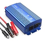 BESTEK 500W Pure Sine Wave Power Inverter DC 12V to 110V AC Car Plug Inverter Adapter Power Converter with 4.2A Dual USB Charging Ports and 2 AC Outlets Car Charger, ETL Listed, Blue