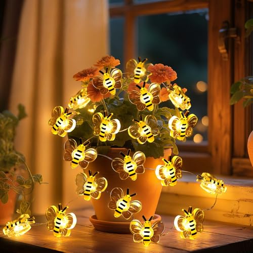 Coquimbo Guirlande Lumineuse Abeilles, 3M 30LED Guirlandes Lumineuses à Piles Cadeaux pour Femmes Filles, Decoration Noel Guirlande Led pour Sapin de Noel Chambre à Coucher Salon Plantes Terrasse